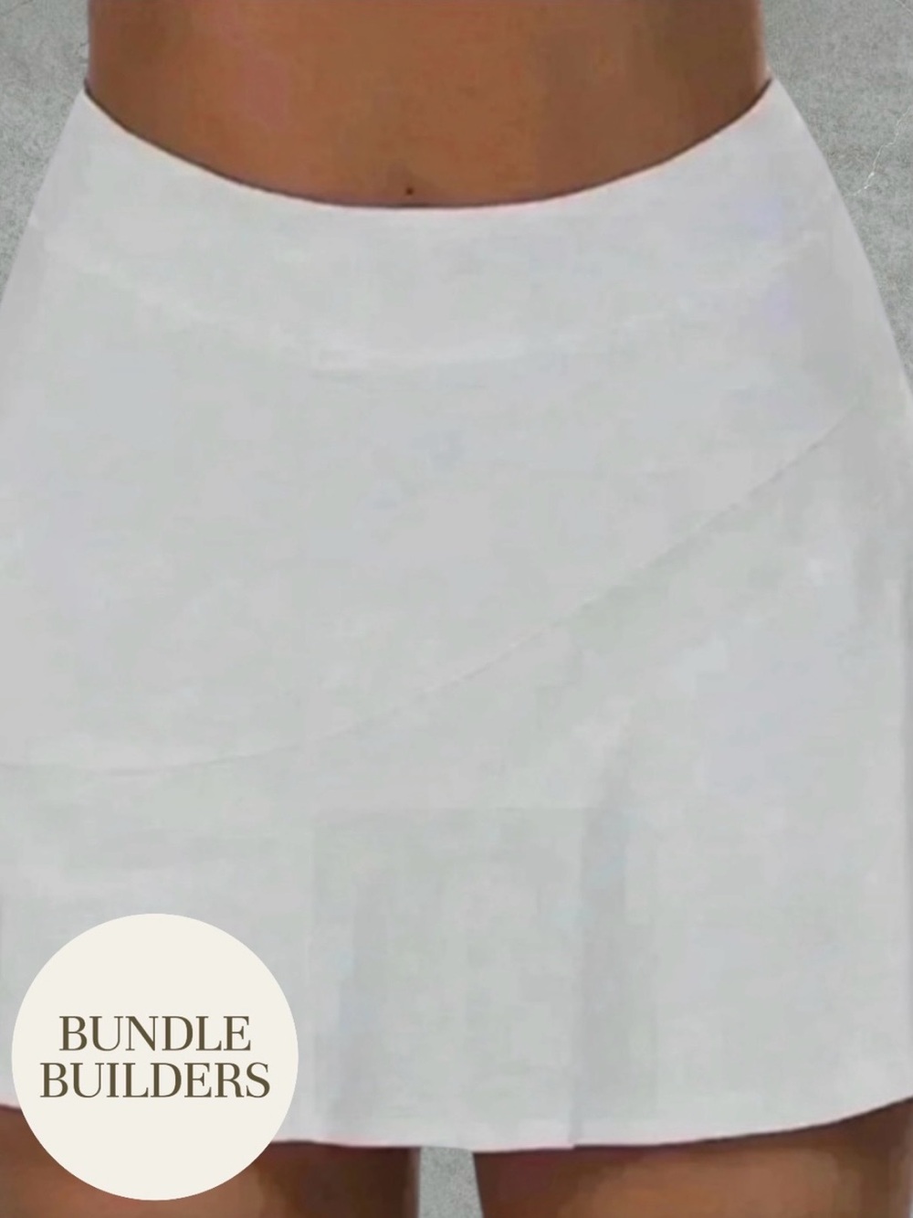 $10 Add-on | White Skorts with A-line Shape and Lightweight Fabric